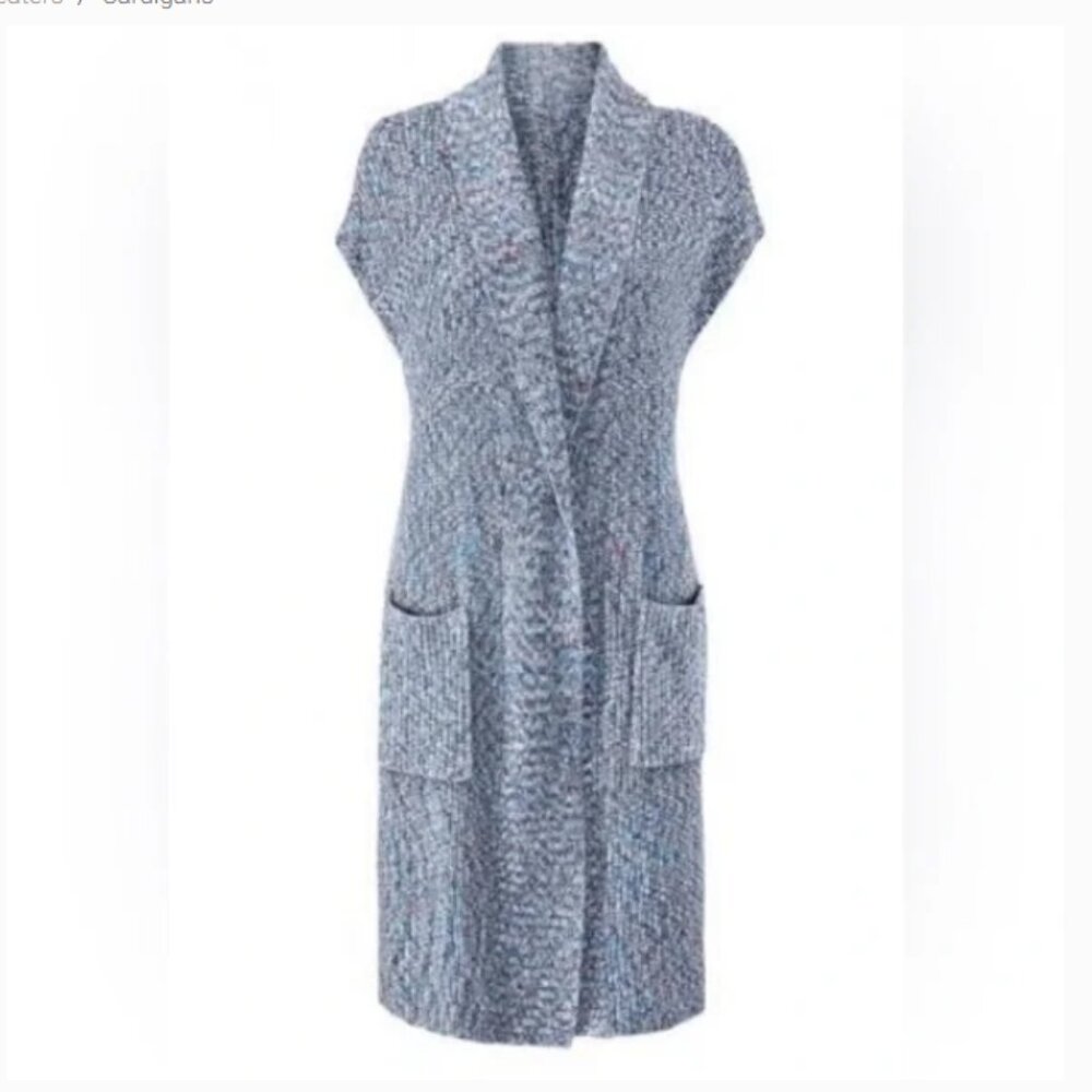 CAbi Women's Napa Cardigan Sleeveless Knit Long Duster Sweater Vest Size M 3165